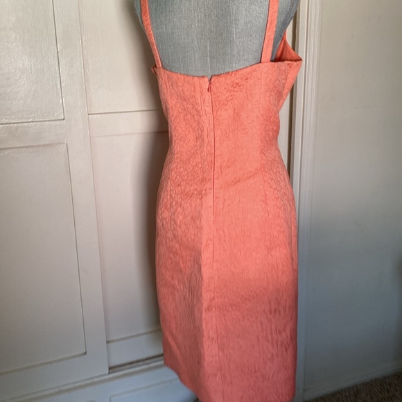 OSCAR DE LA RENTA VINTAGE CORAL SLEEVELESS COCKTAIL DRESS SIZE 12🌟LIKE NEW🌟 - Picture 5 of 14